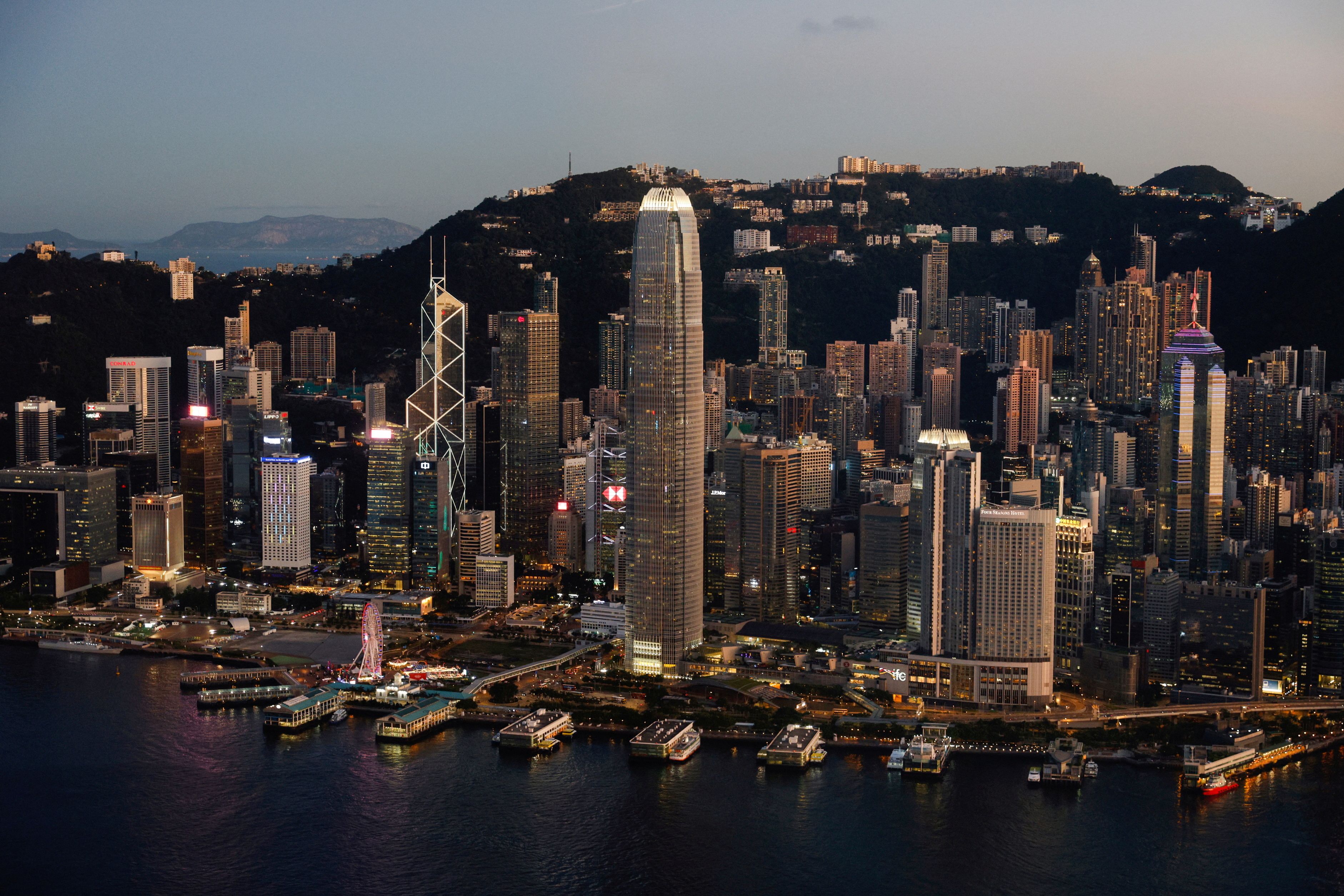 The Hong Kong skyline