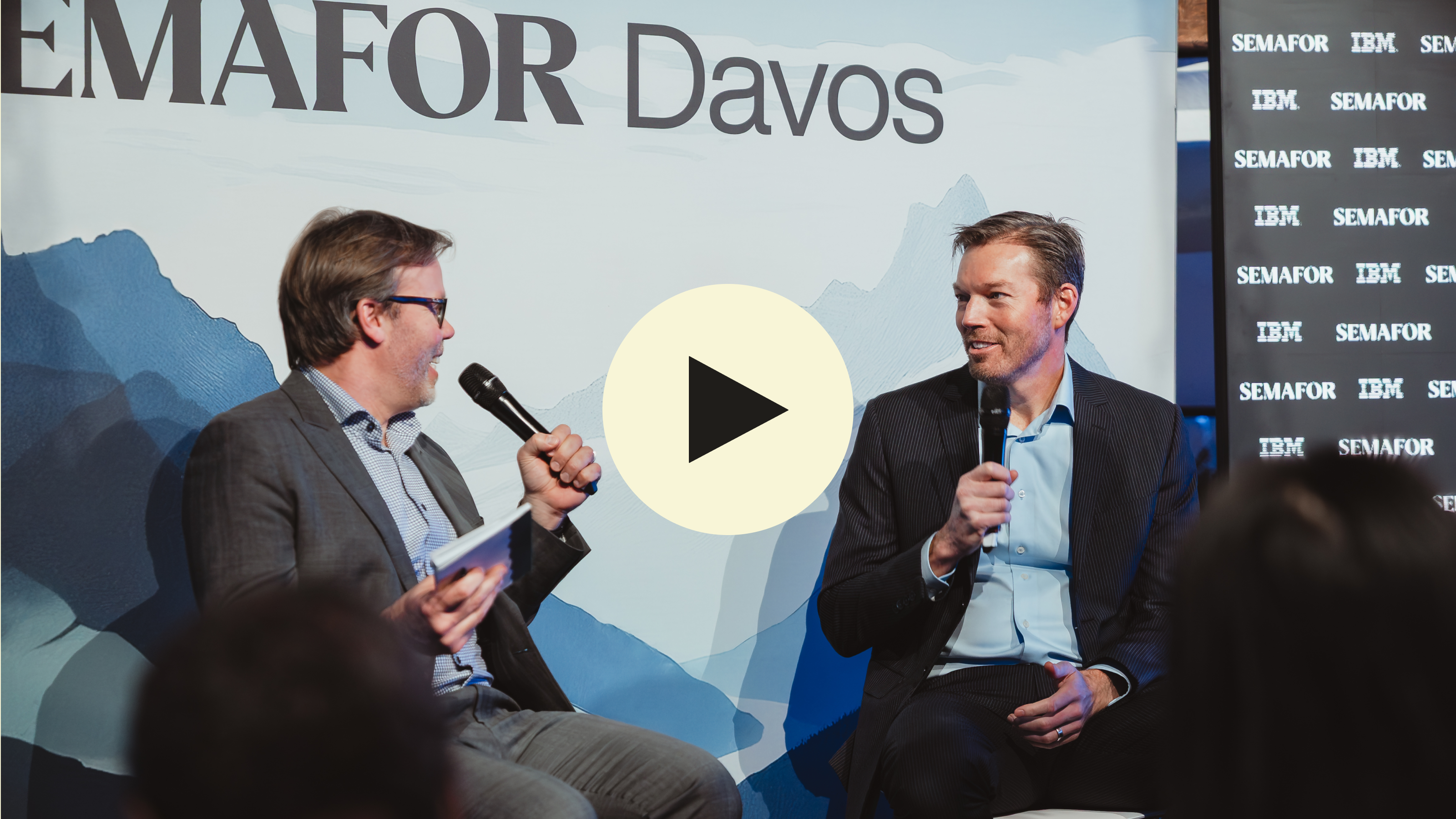 Scale AI CEO Jason Droege (right) and Semafor’s Reed Albergotti.