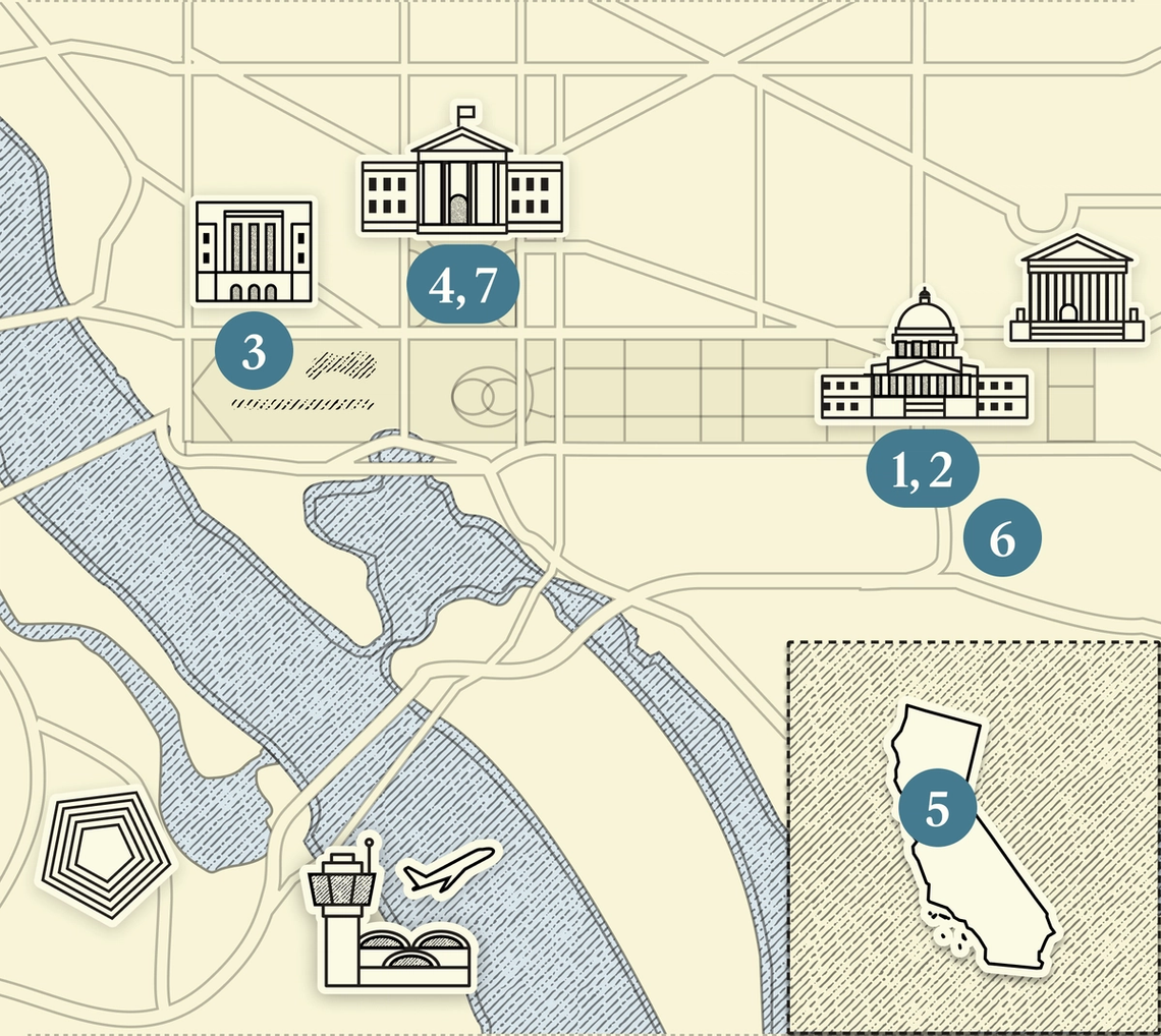 A numbered map of DC.