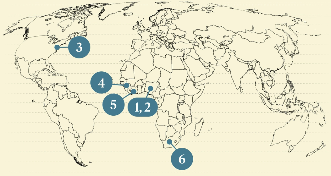 World map.