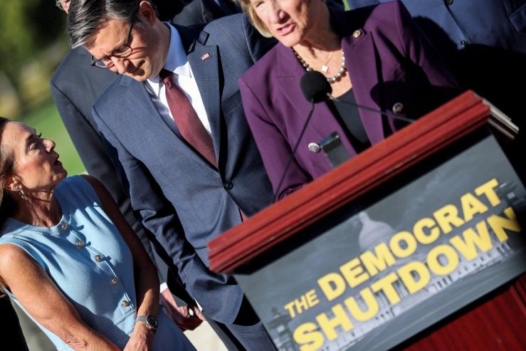 Republicans speak at a press conference