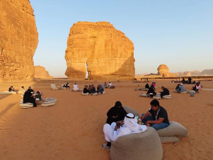 Saudis vacationing in Al Ula.