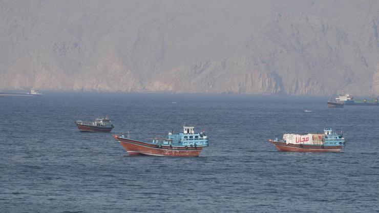 Ships and tankers in the Strait of Hormuz