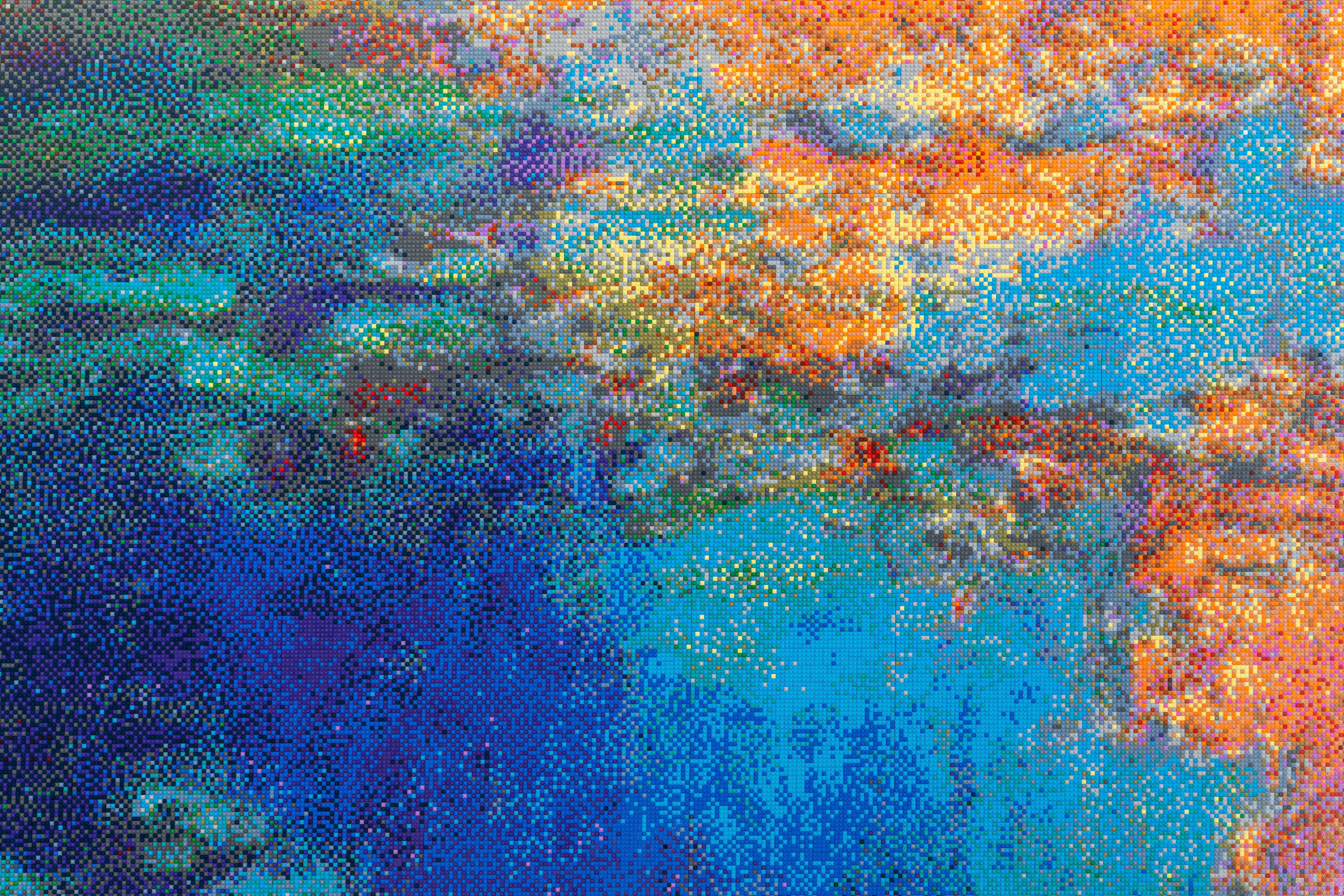 Detail from Water Lilies #1, by Ai Weiwei. Lego Bricks. Photo courtesy of the artist and Galleria Continua.