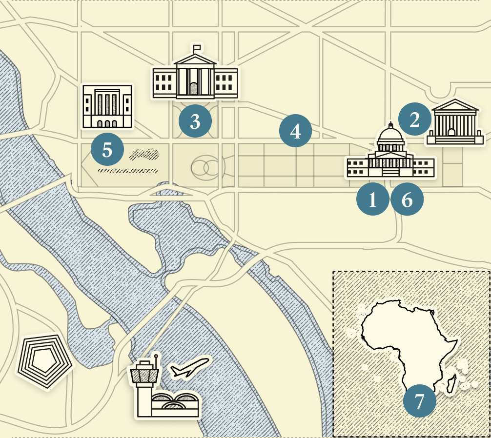 A numbered map of DC.