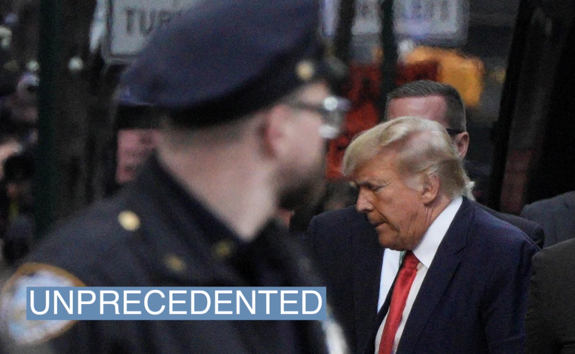 Donald Trump arriving in New York.