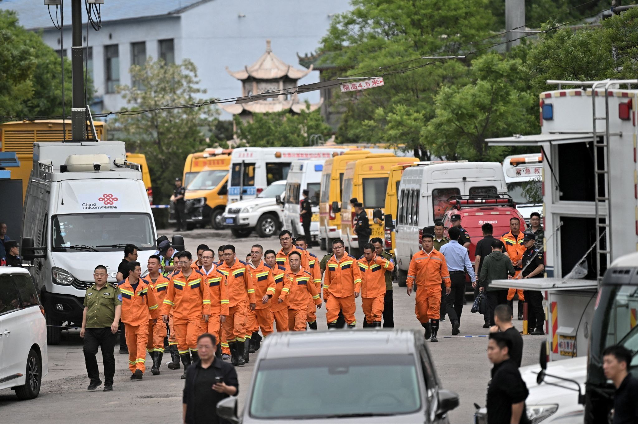 Rescuers in Shanxi province, China