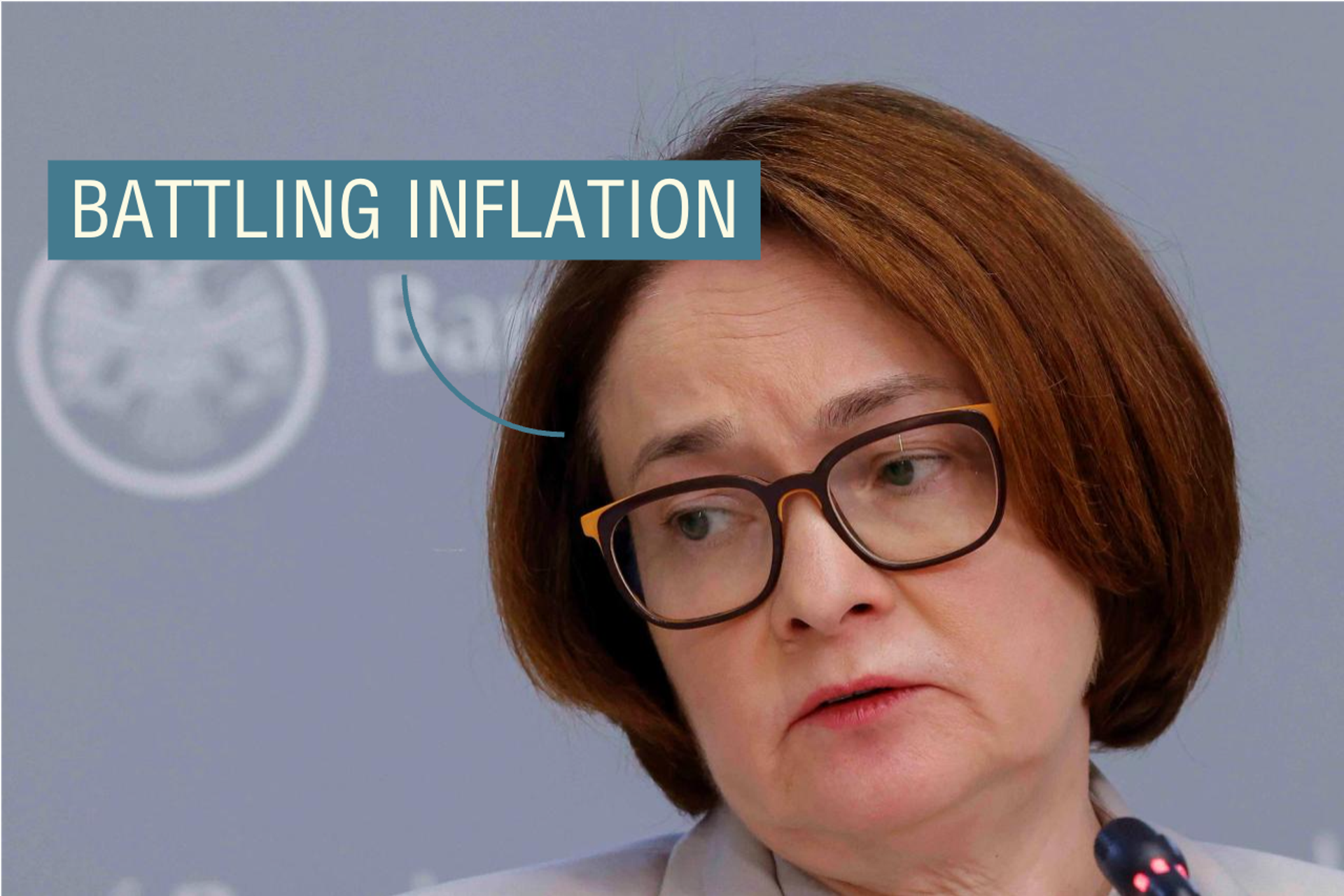 Elvira Nabiullina, Governor of Russian Central Bank, attends a press conference in Moscow on July 26, 2024.