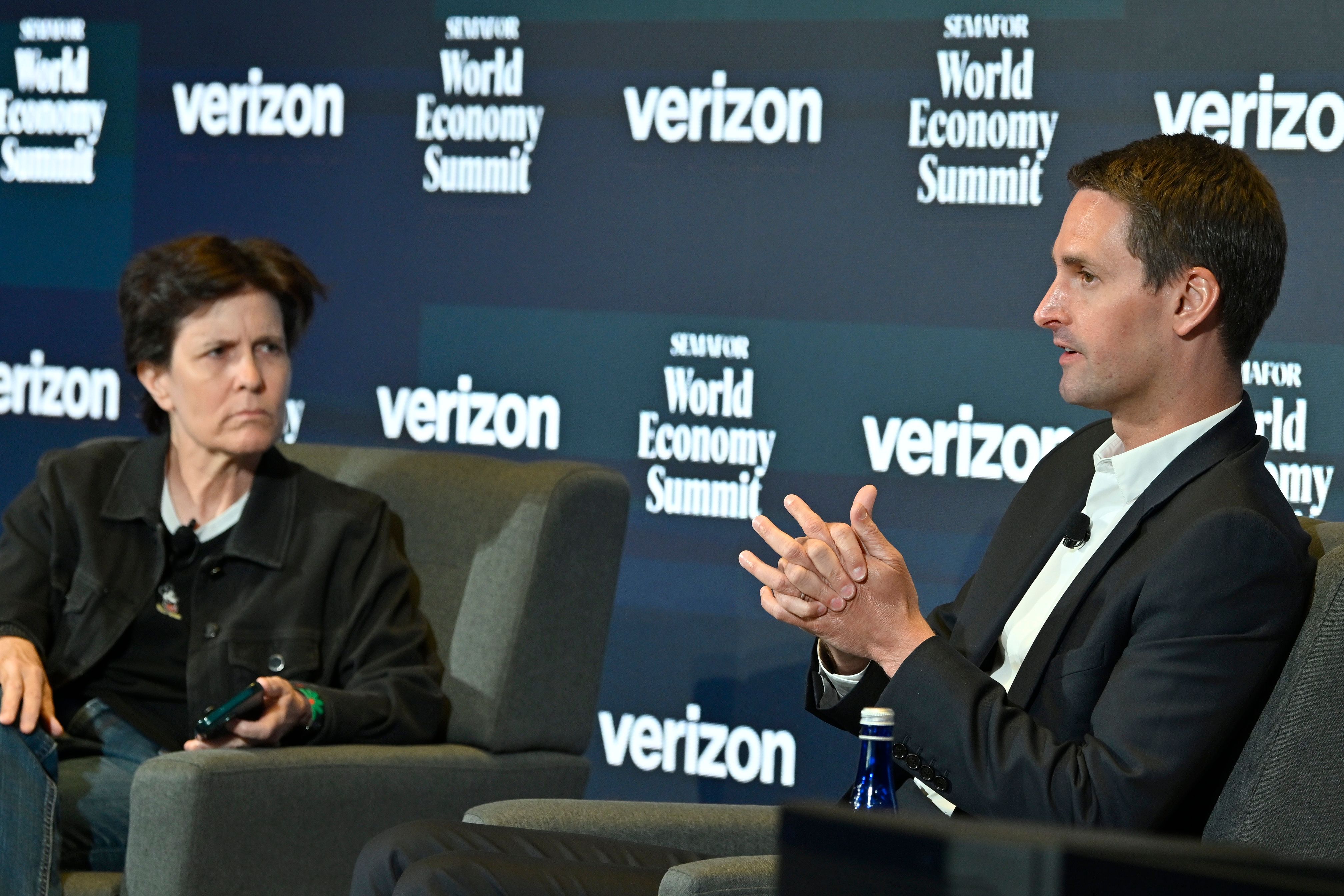 Kara Swisher and Evan Spiegel, CEO of Snap.