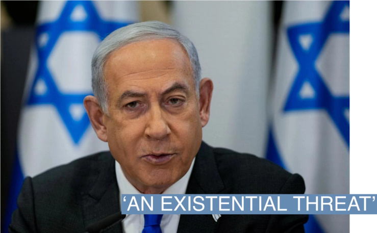 Israeli Prime Minister Benjamin Netanyahu chairs a cabinet meeting at the Kirya military base, which houses the Israeli Ministry of Defence, in Tel Aviv, Israel, December 24, 2023. Ohad Zwigenberg/Pool via REUTERS