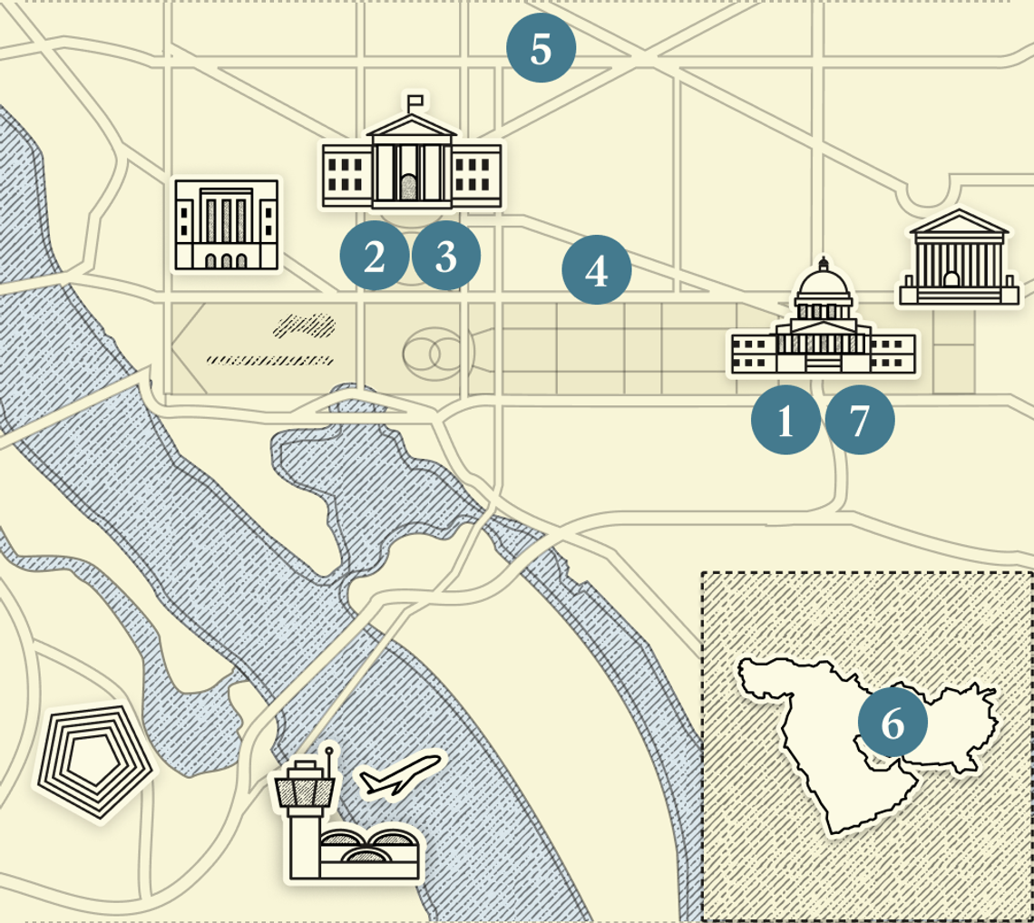 A numbered map of DC.