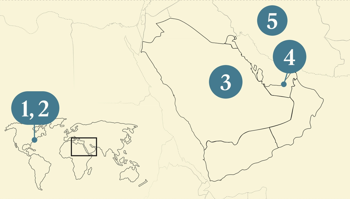 A map of the Gulf.