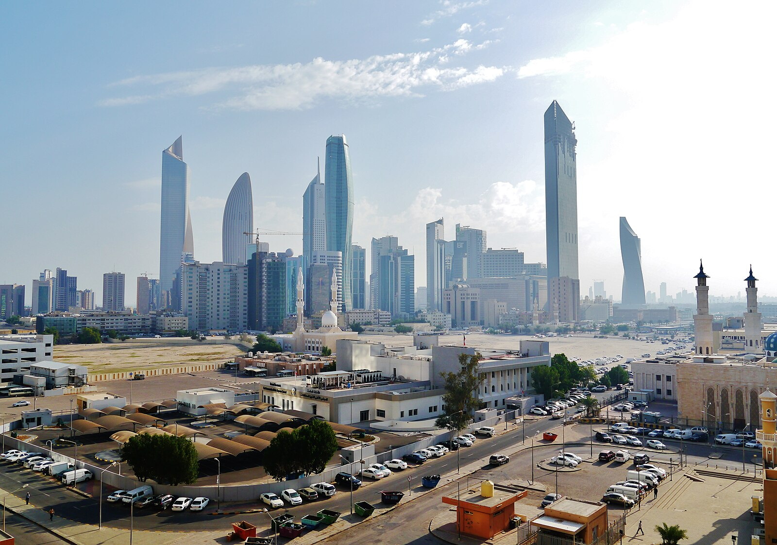 The skyline of Kuwait City.