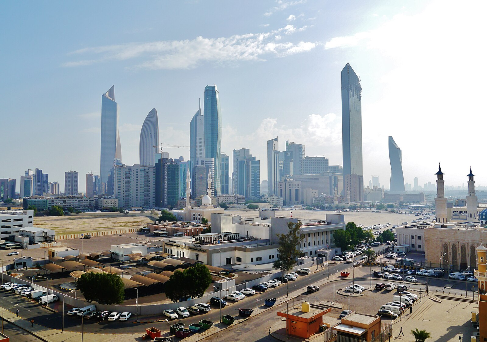 The skyline of Kuwait City.