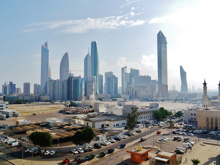 The skyline of Kuwait City.