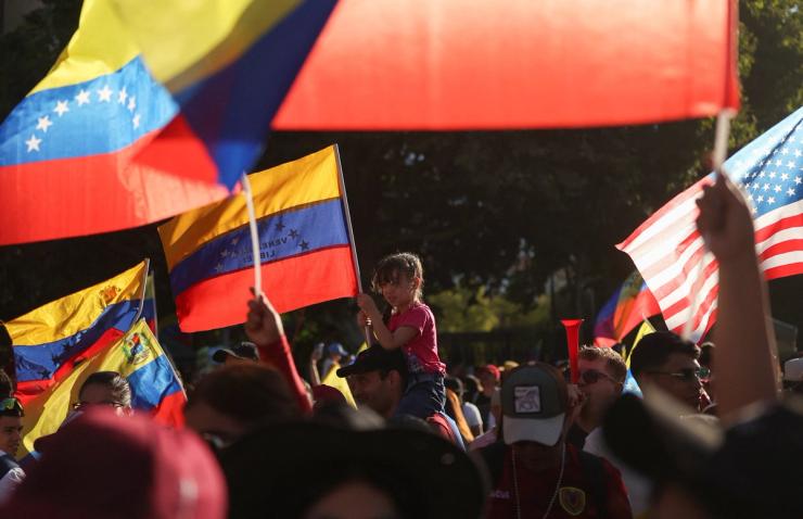People celebrate in Chile after the U.S. struck Venezuela