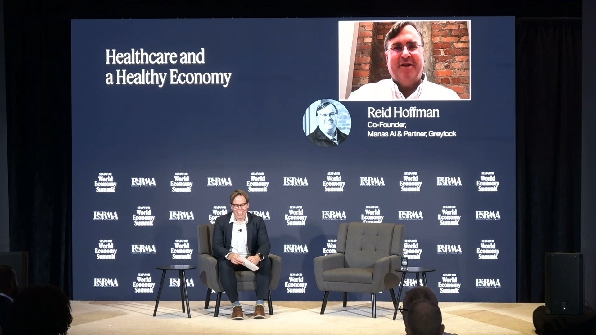 Semafor’s Reed Albergotti and Manas AI Co-Founder Reid Hoffman.