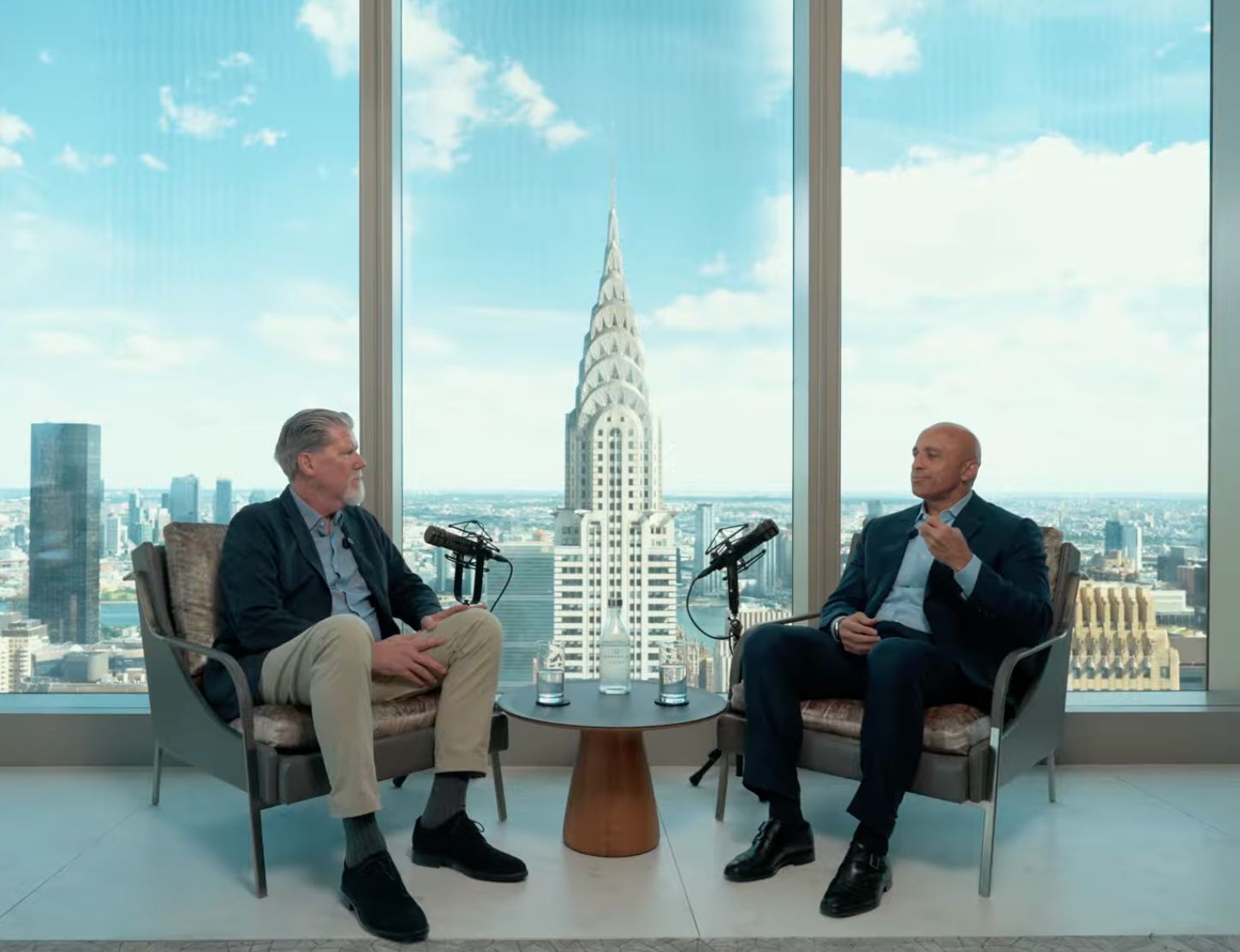 Screengrab of Mubadala’s Brian Lott speaking to Ambassador Yousef Al Otaiba on The Exchange podcast. 