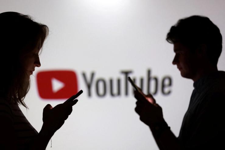 A YouTube logo.