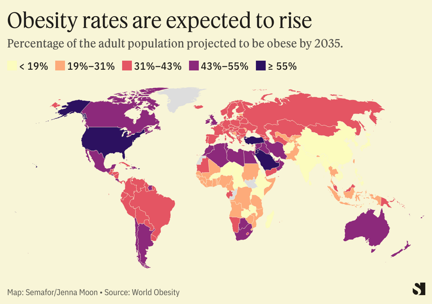 The global obesity crisis explained in three maps Semafor