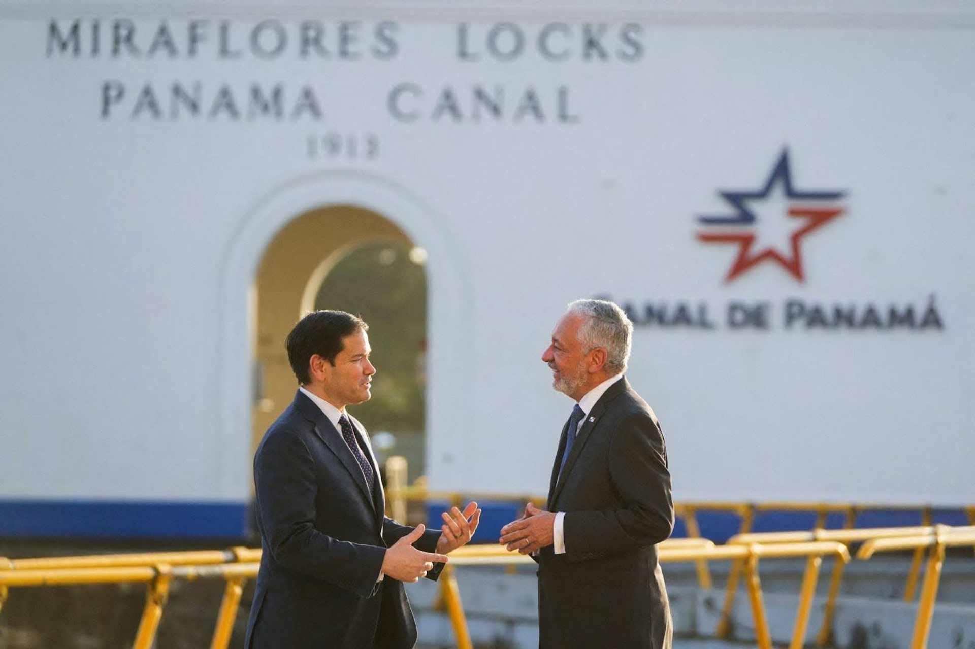 US Secretary of State Marco Rubio and the head of the Panama Canal administration. 