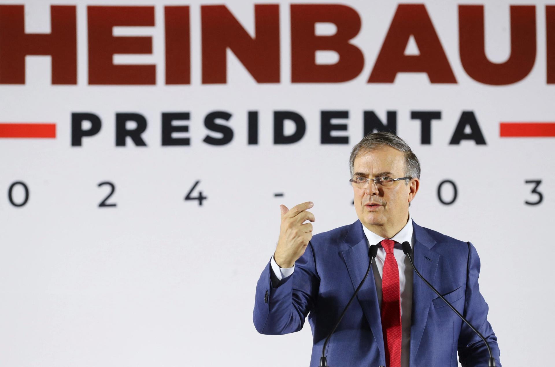 Marcelo Ebrard, appointed as Minister of Economy, speaks following the announcement of Mexican President-elect Claudia Sheinbaum's cabinet in June.