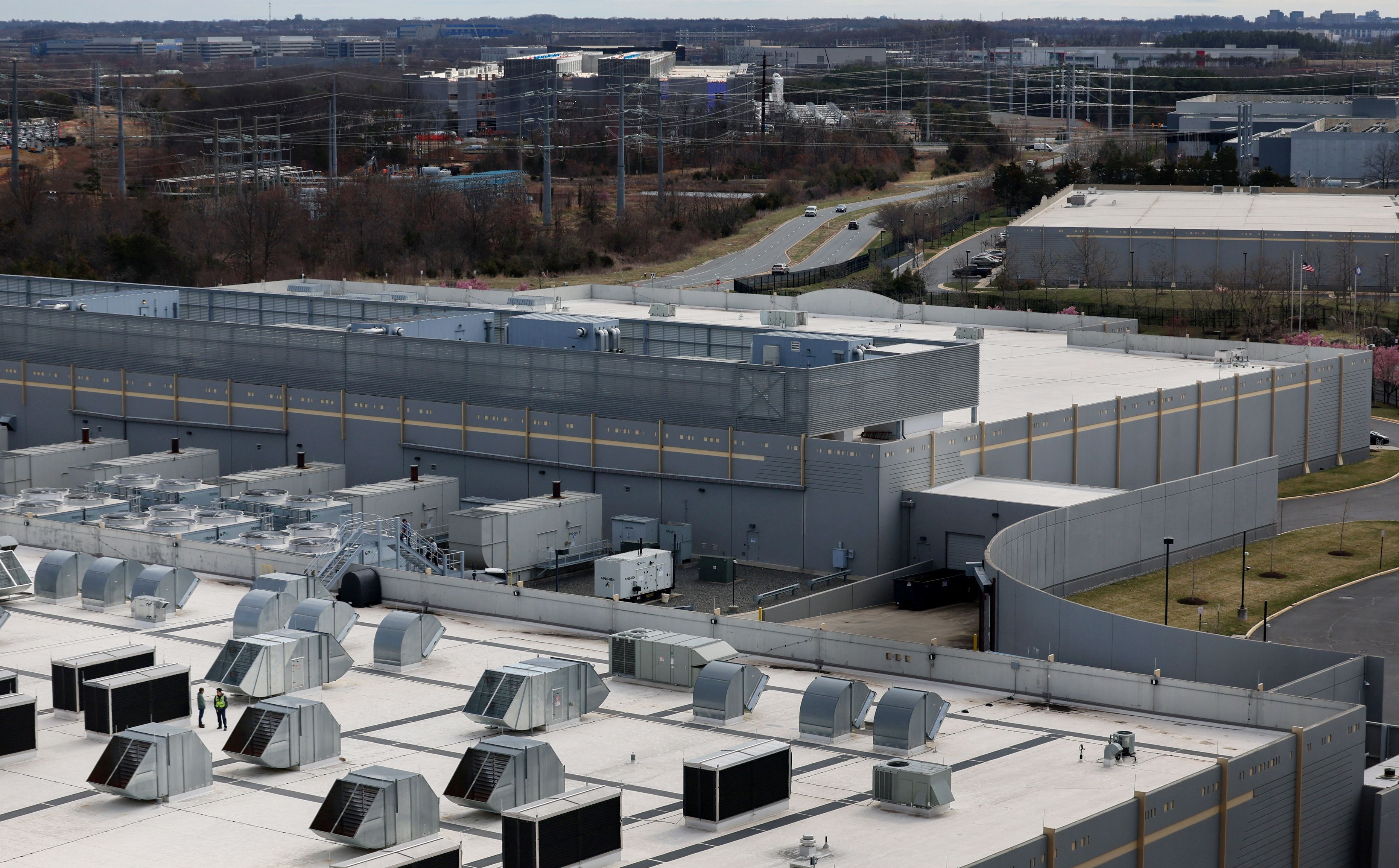 The outside of a data center.