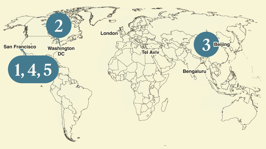 A map of the world.
