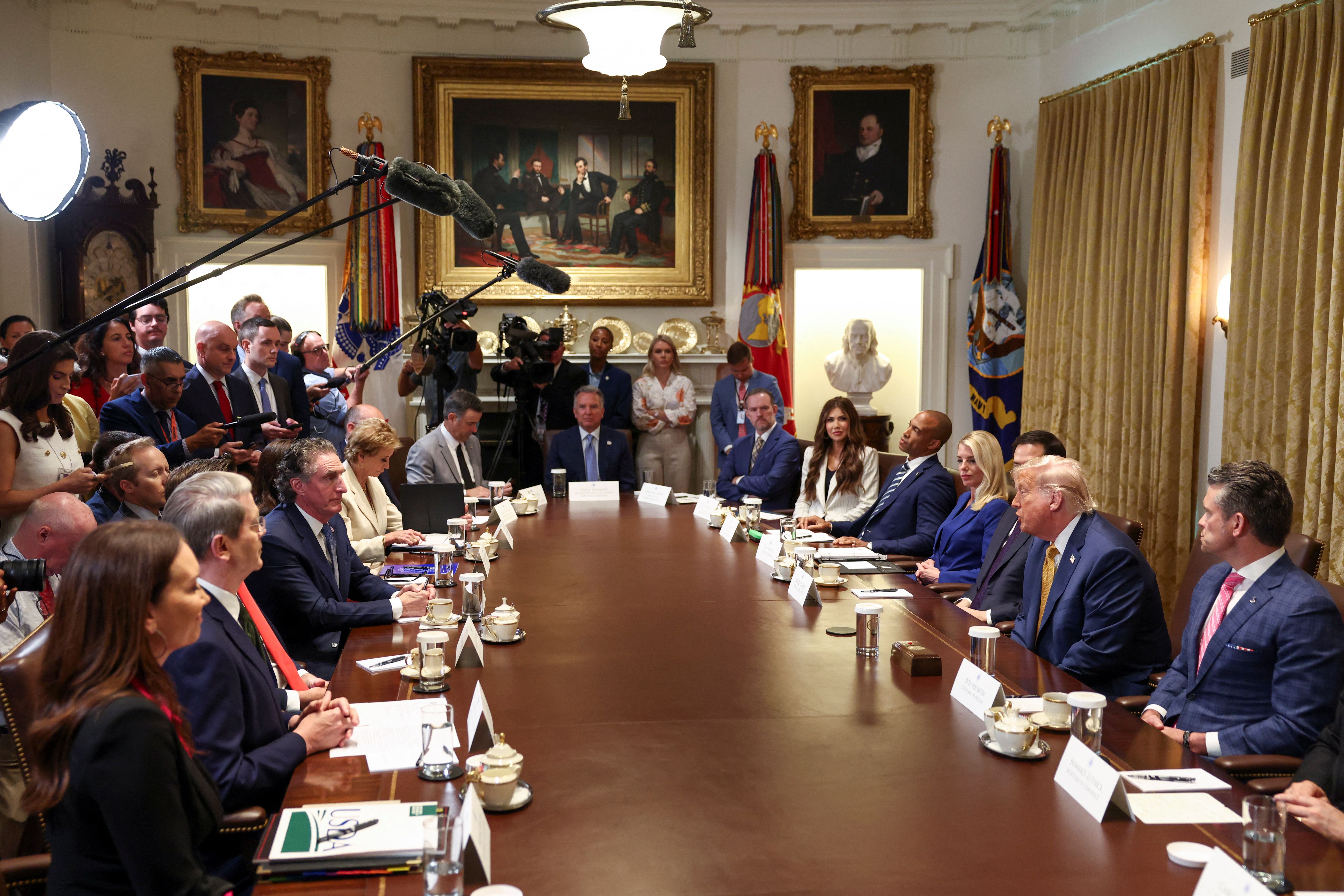 Donald Trump at a Cabinet meeting