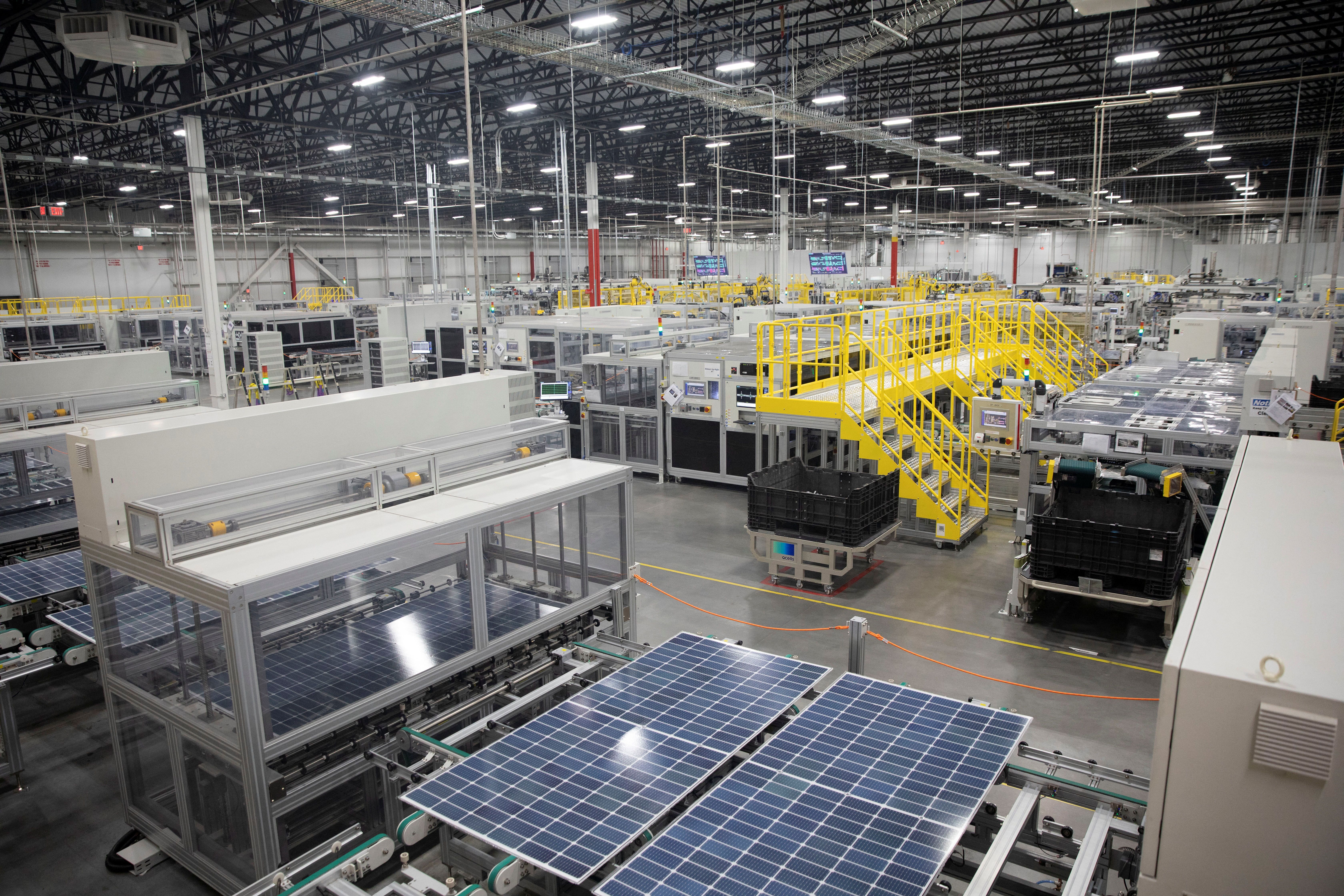 Solar panels assembled in a factory in Georgia, US. 