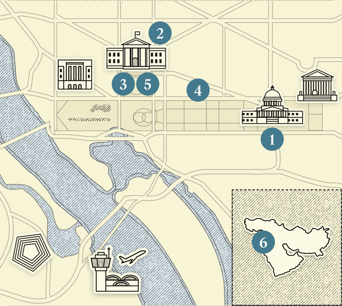 A numbered map of DC.