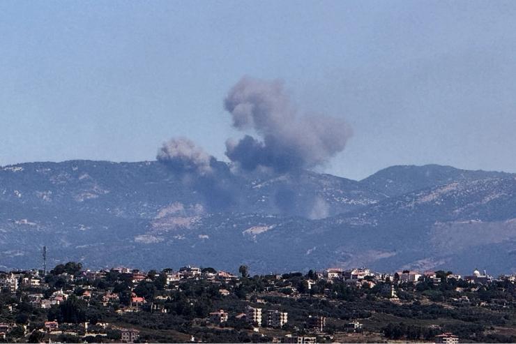 The aftermath of an Israeli strike on Lebanon.
