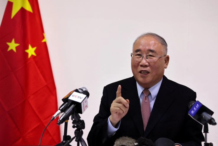 China’s chief climate negotiator Xie Zhenhua speaks during a news conference at the COP27 climate summit in Red Sea resort of Sharm el-Sheikh, Egypt