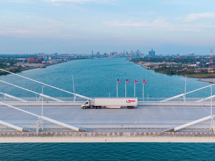 A bridge connecting the US and Canada.
