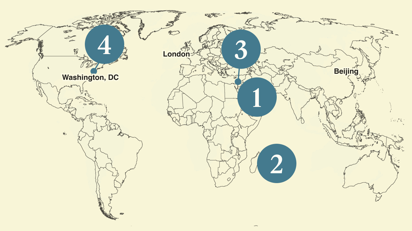 A map of the world.