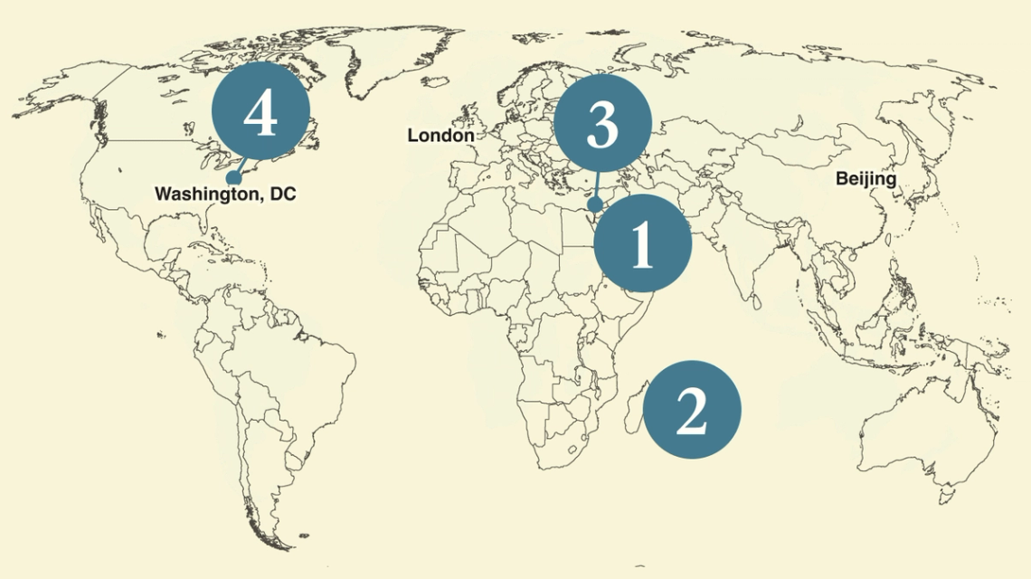 A map of the world.