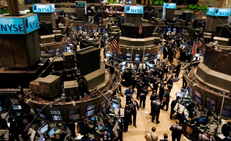 The NYSE trading floor.