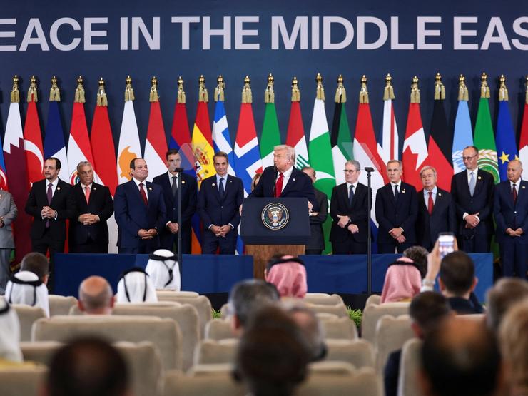 US President Trump participates in the official signing of the first phase of the Gaza ceasefire agreement, in Sharm El-Sheikh