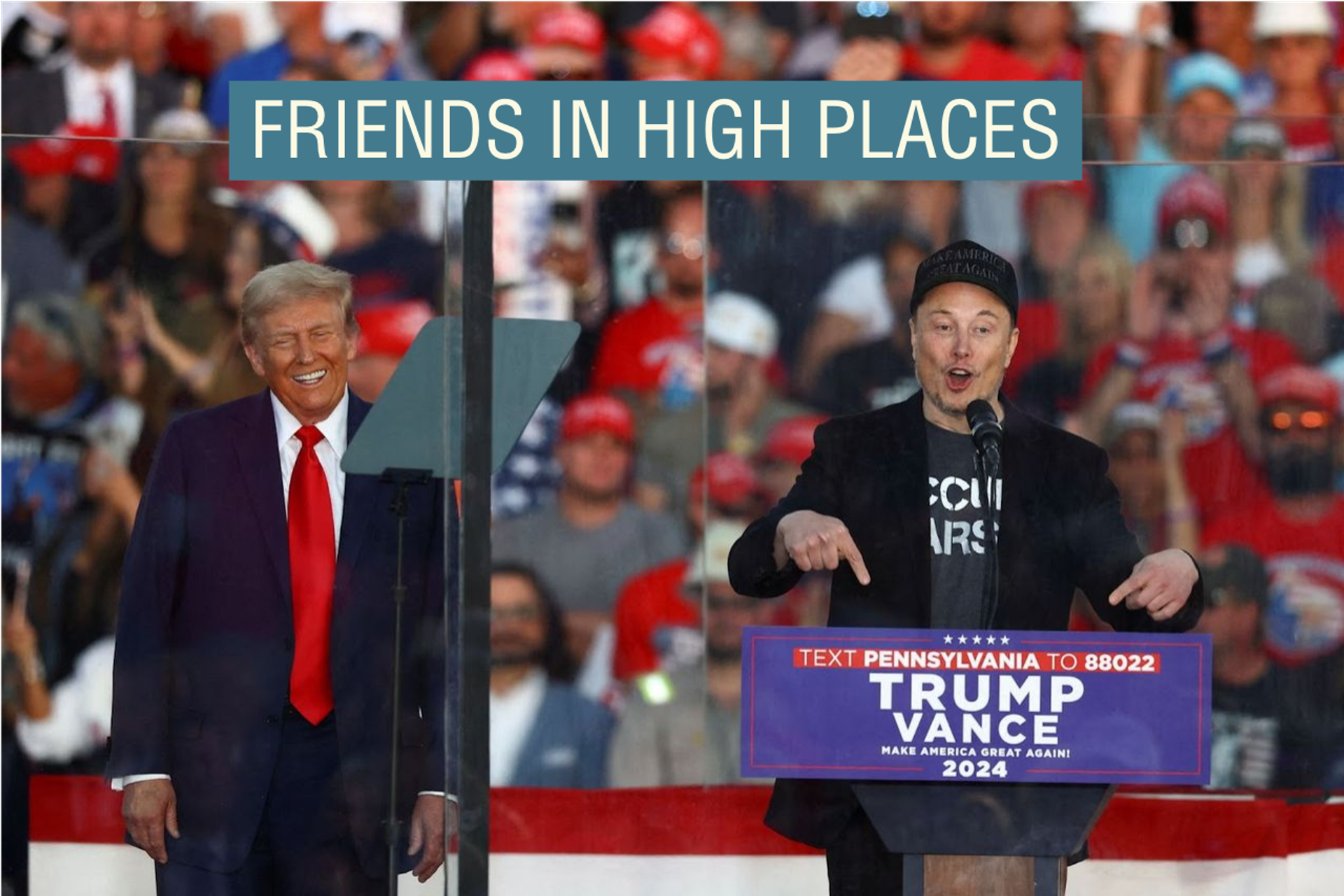 Trump and Elon Musk at a rally in Pennsylvania.