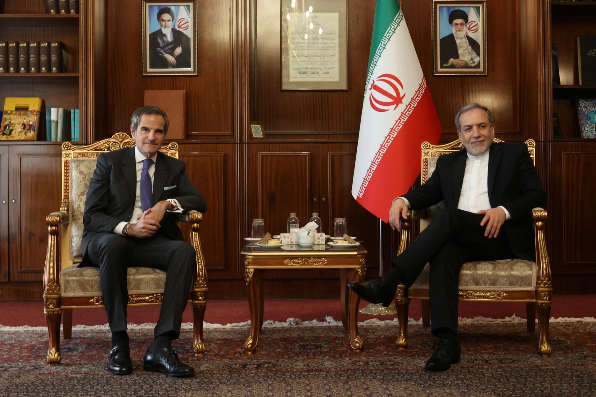 International Atomic Energy Agency (IAEA) Director General Rafael Grossi meets with Iran’s Foreign Minister Abbas Araqchi in Tehran, Iran, November 14, 2024.