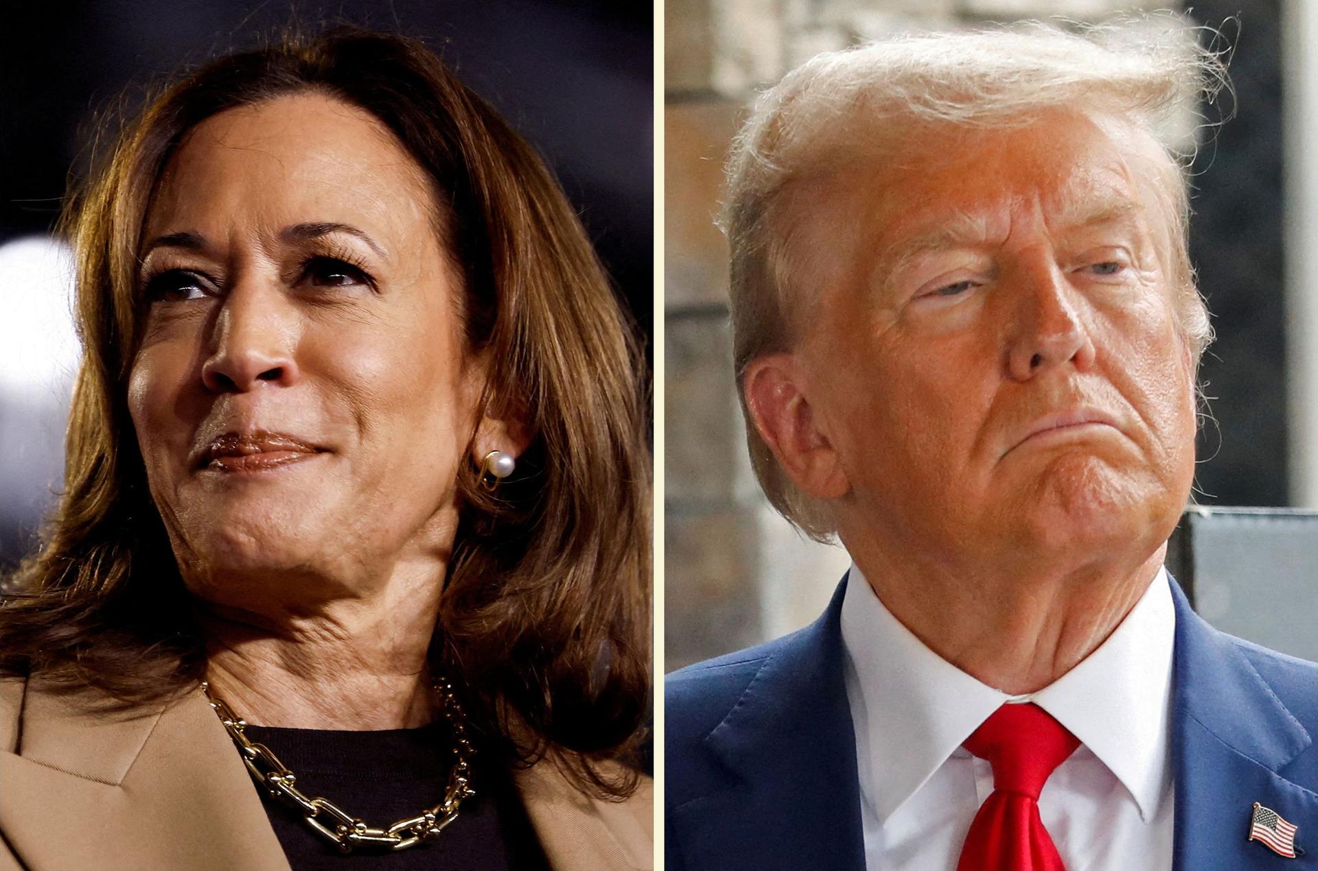 File photos of Kamala Harris and Donald Trump.