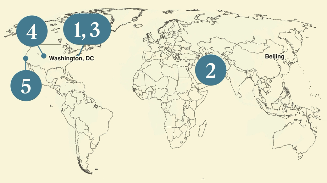 A map of the world.
