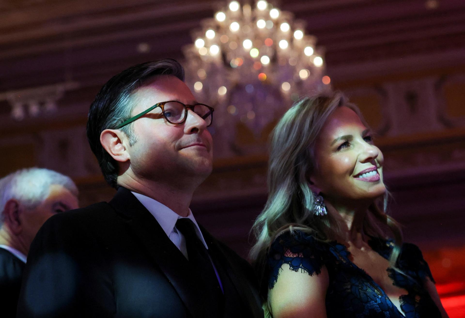 House Speaker Mike Johnson and his wife, Kelly, at Mar-a-Lago 