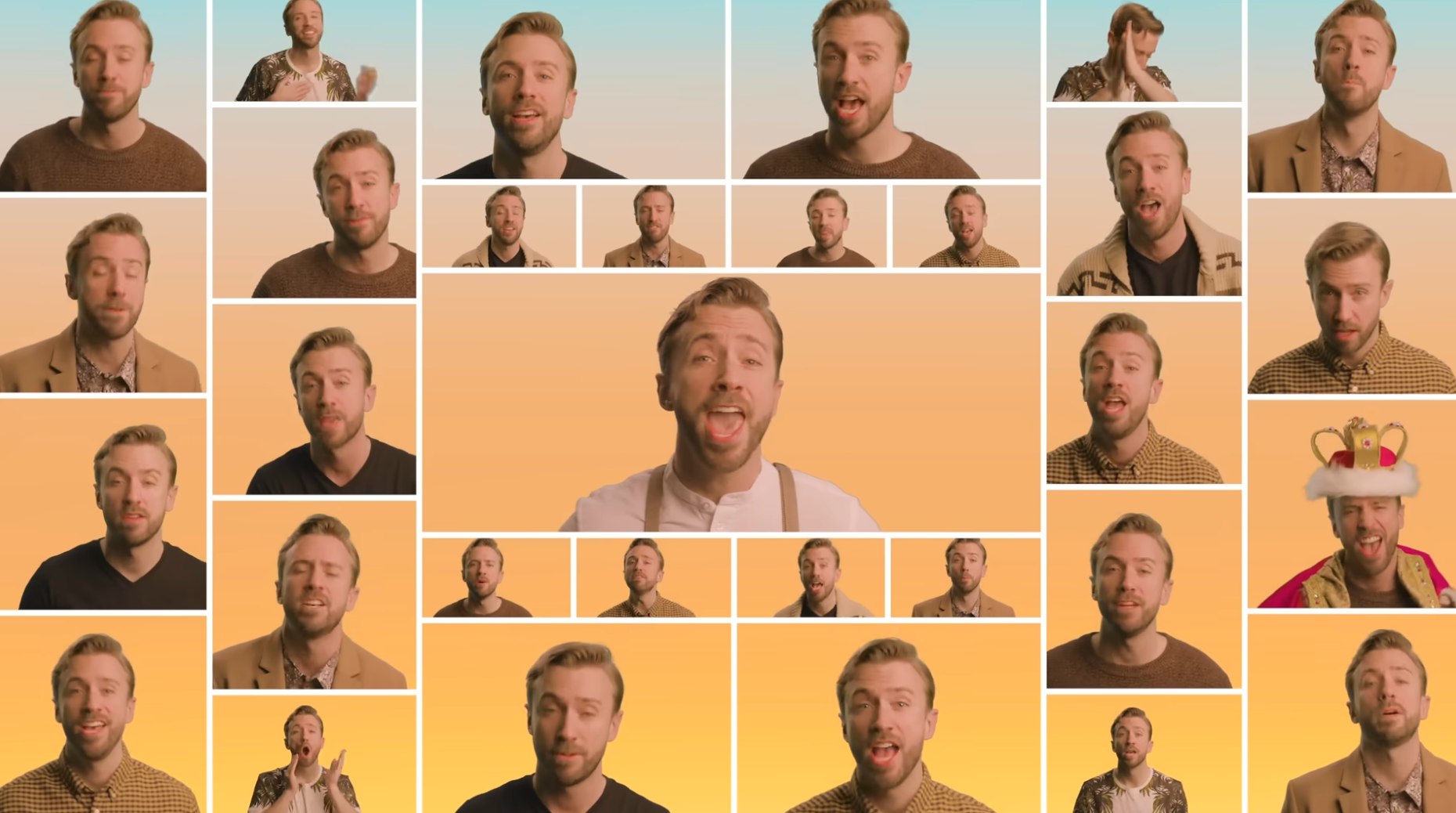 Screenshot of video of Peter Hollens singing