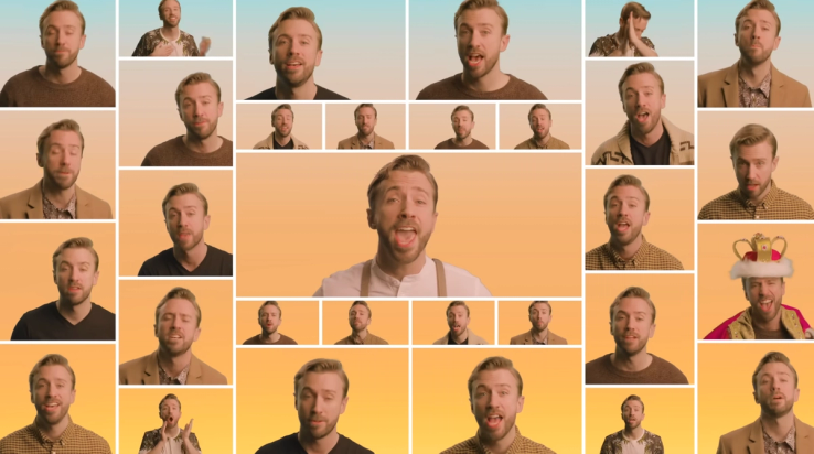 Screenshot of video of Peter Hollens singing