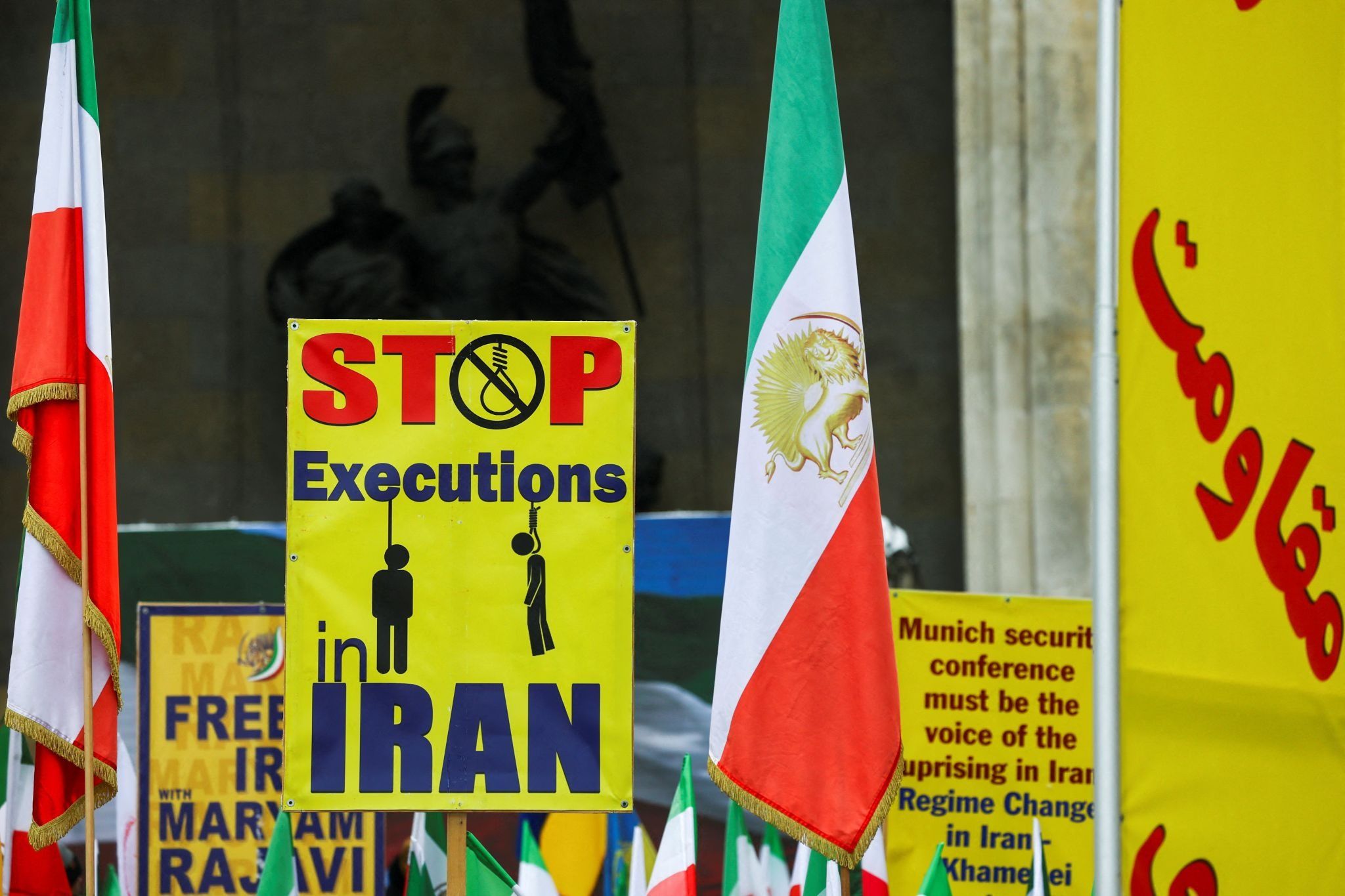Demonstrations against the death penalty in Iran.