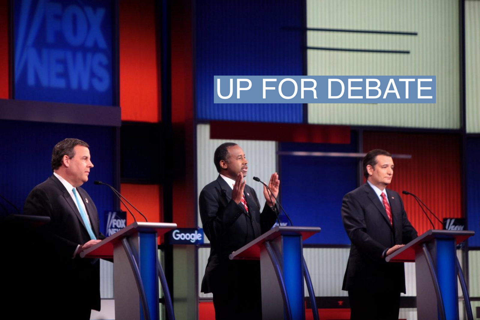 A 2016 Republican debate in Iowa.