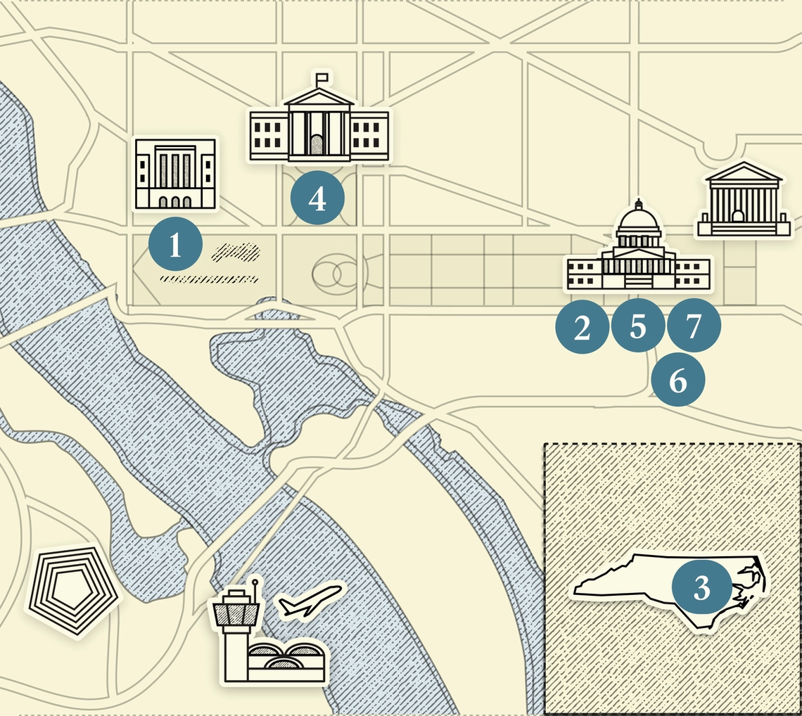 A numbered map of DC.