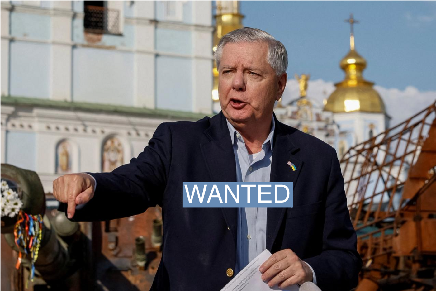 U.S. Senator Lindsey Graham speaks during an interview with media, as Russia's attack on Ukraine continues, in Kyiv, Ukraine May 26, 2023. REUTERS/Alina Smutko