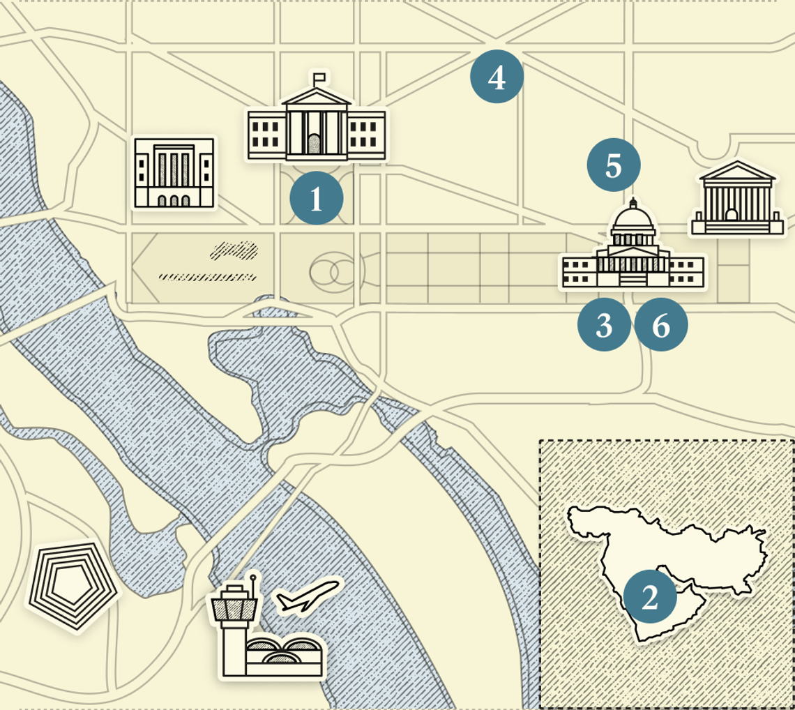 A numbered map of DC.
